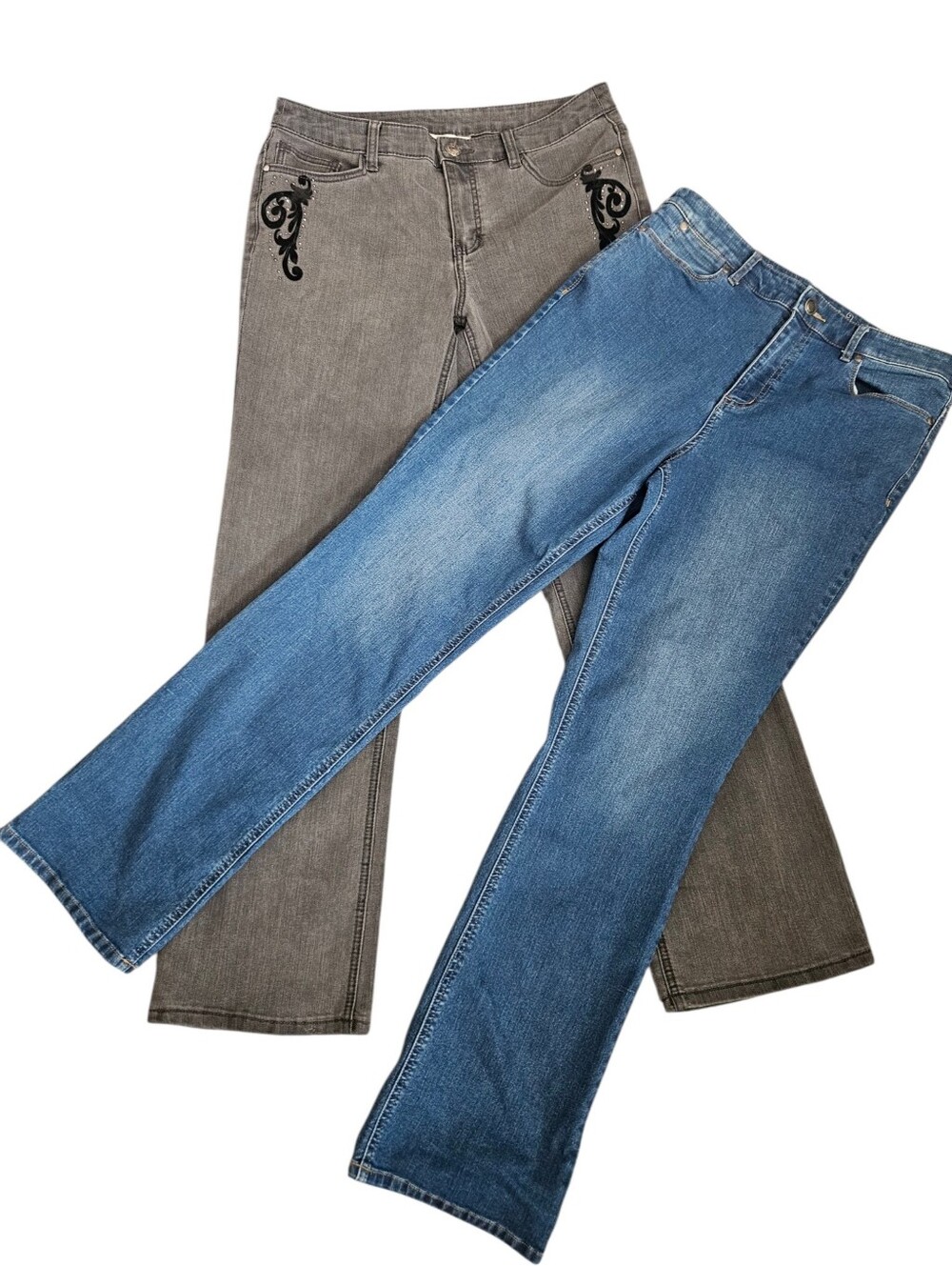 Christopher & Banks Lot Of 2 Women Straight Leg Jeans Sz 8 Casual Mature Classic